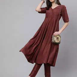 Anouk V-Neck Sequined Yoke Design Anarkali Kurta-picture-2