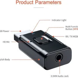 tantra v5.0 Car Bluetooth Device with Audio Receiver, Transmitter, Adapter Dongle, 3.5mm Connector image 2