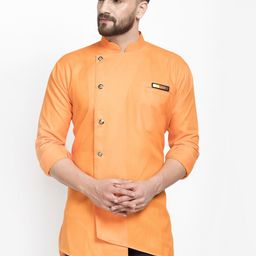 Benstoke Men Orange Solid Kurta-picture-17