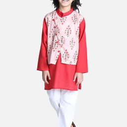 BownBee Regular Pure Cotton Kurta And Pyjamas With Nehru Jacket image 1