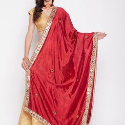 Clora Creation Embroidered Dupatta With Mirror Work-picture-1