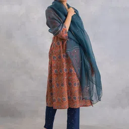 W The Folksong Collection - Embroidered Dupatta with Sequinned-36
