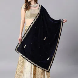 Dupatta Bazaar Velvet Dupatta with Gotta Patti-17