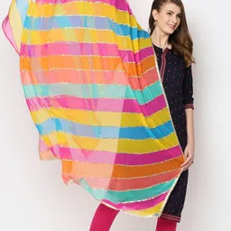 Dupatta Bazaar Striped Dupatta with Gotta Patti image 5
