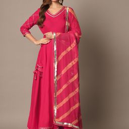 Meeranshi Gotta Patti Anarkali Kurta with Trousers & With Dupatta-image-7