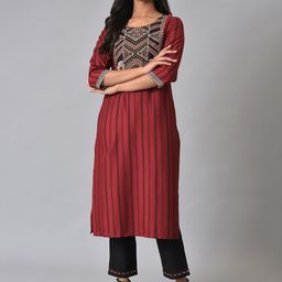 W Ethnic Motifs Printed Straight Kurta with Trousers-picture-57