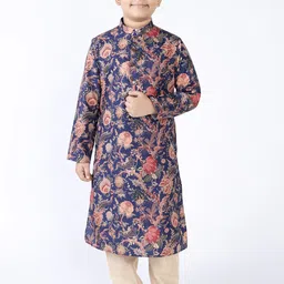 TABARD Mandarin Collar Floral Printed Pure Cotton Kurta with Churidar-picture-45