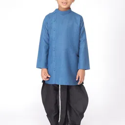 TABARD Mandarin Collar Pure Cotton Kurta with Dhoti Pants-30