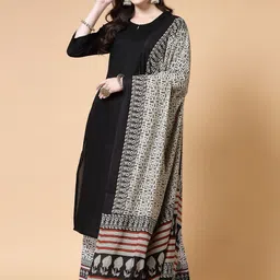 KALINI Keyhole Neck Straight Kurta with Palazzos & Dupatta-image-19