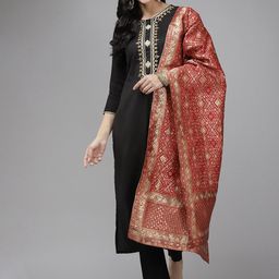 Indo Era Embroidered Sequinned Kurta with Trousers & Dupatta-picture-30