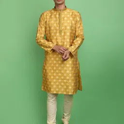 V-Mart Ethnic Motifs Thread Work Jacquard Weave Straight Kurta With Churidar-image-29