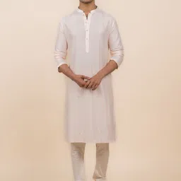 Tasva Striped Embroidered Mandarin Collar Regular Kurta With Churidar-picture-34