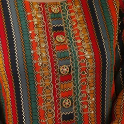Spera Geometric Printed Thread Work Kurta with Palazzos image 2