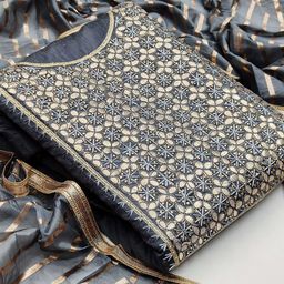 SHADOW & SAINING Woven Design Embellished Unstitched Dress Material-image-91