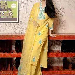 Anni Designer Women Printed Regular Kurta with Palazzos & With Dupatta image 5
