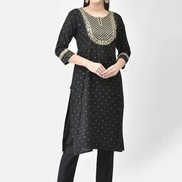 Span Printed Straight Kurta With Trousers-39