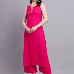 KALINI V-Neck Straight Kurta with Palazzo-image-71