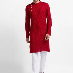 SARVAMOHAN Men Red Kurta with Churidar-picture-30