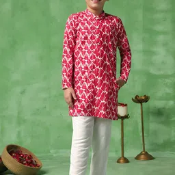 FASHION DREAM Boys Printed Regular Kurta with Pyjamas-13