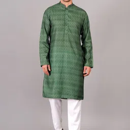 SG LEMAN Men Printed Regular Mirror Work Kurta with Pyjamas-picture-4