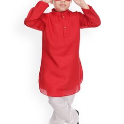BAESD Boys Mandarin Collar Pure Cotton Kurta with Trousers-36