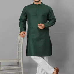 Odd By Poshaak Men Regular Pure Cotton Kurta with Pyjamas-image-34