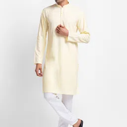 SARVAMOHAN Men Yellow Kurta with Churidar-picture-50