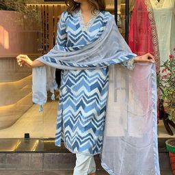 KALINI Printed Kurta with Trousers & With Dupatta-image-35