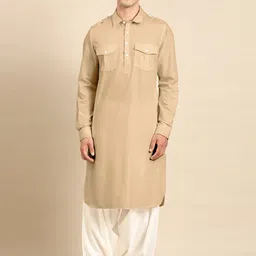 TheEthnic.Co Shirt Collar Pakistani Style Pure Cotton Kurta With Salwar-picture-43