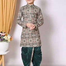 BAESD Boys Ethnic Motifs Straight Mandarin Collar Kurta With Dhoti Pants-picture-51