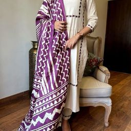 TRAHIMAM Women Floral Embroidered Regular Thread Work Pure Cotton Kurta with Trousers & With Dupatta-picture-47