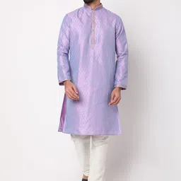 Ethnicity Men Ethnic Motifs Mandarin Collar Jacquard Kurta With Churidar-picture-35