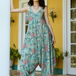 KARAJ JAIPUR Abstract Printed Shoulder Straps Jumpsuit-image-6