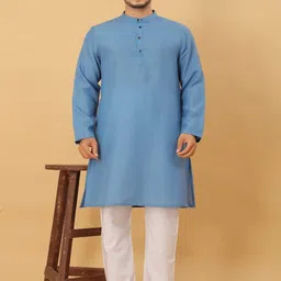 Odd By Poshaak Men Regular Pure Cotton Kurta with Pyjamas-image-31