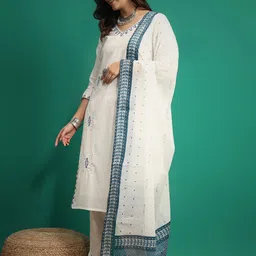 V.S.Creation Women Floral Printed Regular Pure Cotton Kurta with Trousers & With Dupatta-image-72