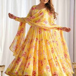 LABELKBBRAND Floral Printed Kurta with Trousers & Dupatta-image-20