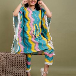 BAESD Girls Thread Work Pure Cotton kaftan pant set-picture-10