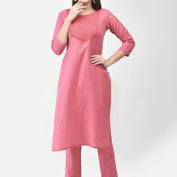 Span Printed Straight Kurta With Trousers-image-27