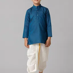 Ramraj Boys Cotton Mandarin Collar Kurta With Dhoti Pants-47