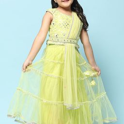 Biba Girls Embroidered Sequinned Ready To Wear Lehenga & Blouse With Dupatta-picture-23