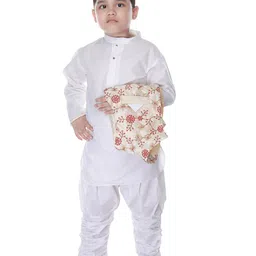 BAESD Boys Floral Thread Work Mandarin Collar Regular Kurta With Pyjamas-27