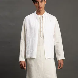 BYB PREMIUM Mandarin Collar Regular Beads & Stones Linen Kurta with Salwar-53