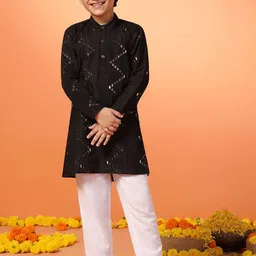 FASHION DREAM Boys Embroidered Regular Kurta with Pyjamas-47