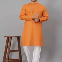 Odd By Poshaak Men Regular Pure Cotton Kurta with Pyjamas-image-37