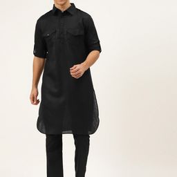 ATRAENTA Pure Cotton Pathani Kurta with Pyjamas-image-26