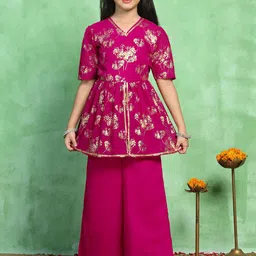 FASHION DREAM Girls Floral Printed Regular Kurta with Palazzos-image-89