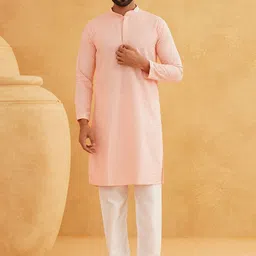 SOJANYA Geometric Embroidered Regular Pure Cotton Straight Kurta With Churidar-image-69