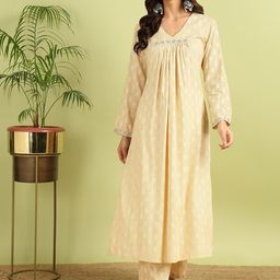 HERE&NOW Women Floral Printed Regular Kurta with Palazzos-image-86