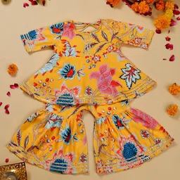 SAKA DESIGNS Girls Floral Printed Regular Kurta with Sharara-picture-43