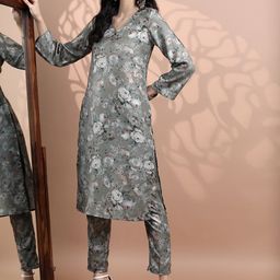 Vishudh Floral Printed Kurta with Trousers-image-11